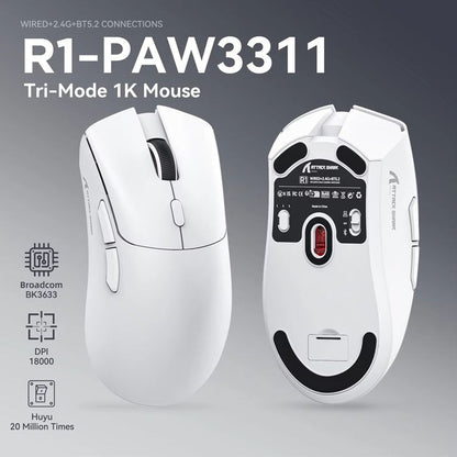 Attack Shark R1 Triple Mode Mouse, PAW3311 E-Sports Optical Sensor