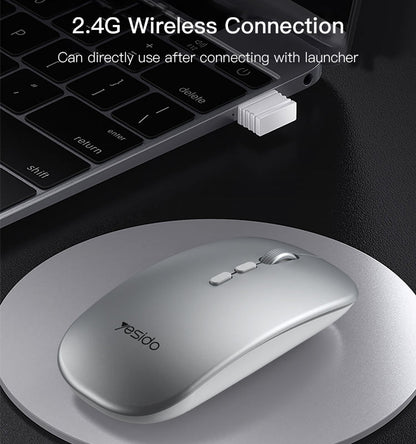 KB15 Slim 2.4G Wireless Mouse Rechargeable Wireless Mouse Suitable for Different Kinds of System Using