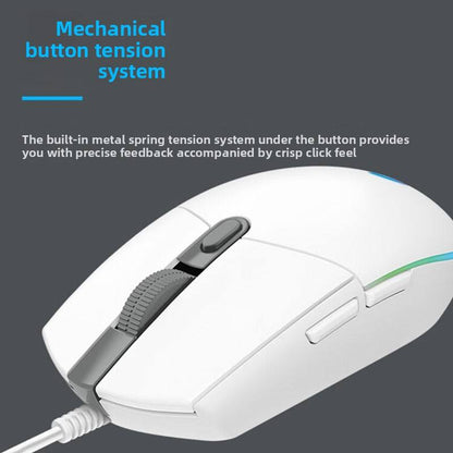 Logitech G102 G203 Original Wired Gaming Mouse, 8,000 DPI, RGB, 6 Programmable Buttons, PC/Mac Computer and Laptop Compatible