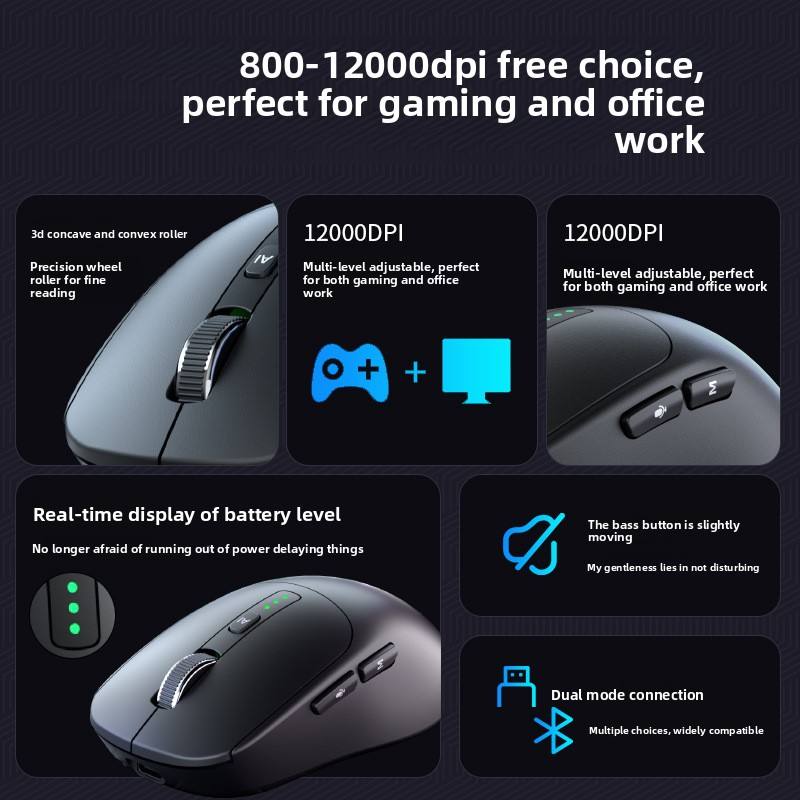 AI Smart Voice Control Wireless for USB Rechargeable Mouse Typing Translation Deepseek Model A25 for Meetings Office Use