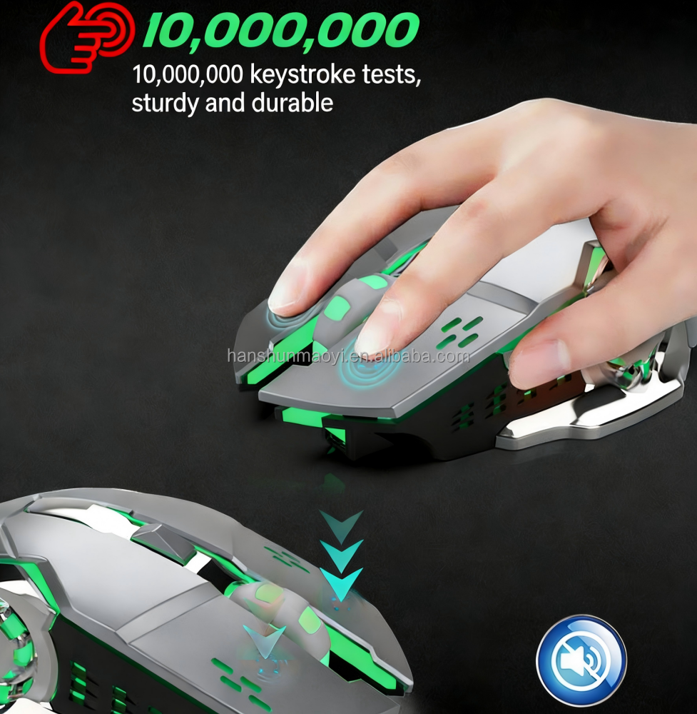 Rechargeable Wireless Gaming Mouse With Colorful Luminous 4-Speed DPI for Computer Laptop Use