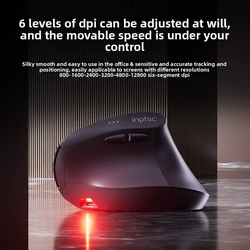 INPHIC X9 PRO Vertical Wireless Mouse Right-Handed 6 Buttons Rechargeable Ergonomic
